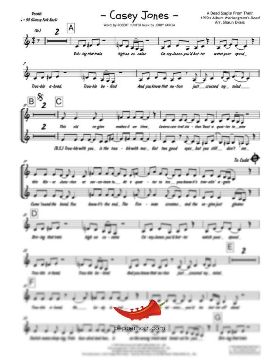 Casey Jones (Grateful Dead) 4 Horn Trumpet II [AL]