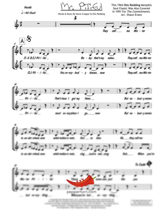 Mr Pitiful (Otis Redding) 4 Horn Trumpet II