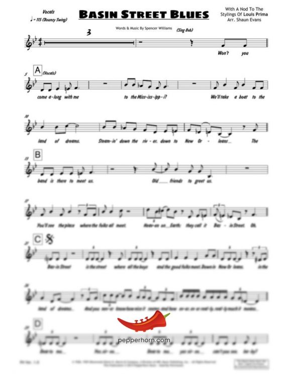 Basin Street Blues (PepperHorn Standards) 4 Horn Trumpet II