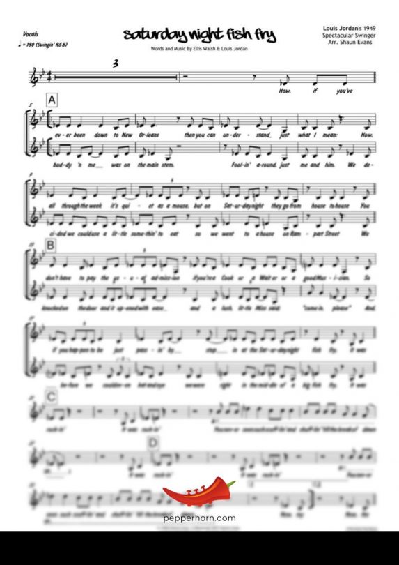 Saturday Night Fish Fry (Louis Jordan) 4 Horn Trumpet II