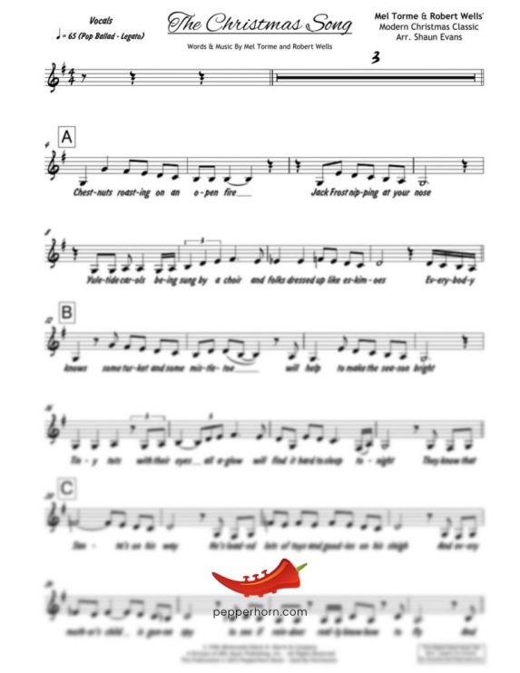 The Christmas Song (PepperHorn Standards) 4 Horn Trumpet II