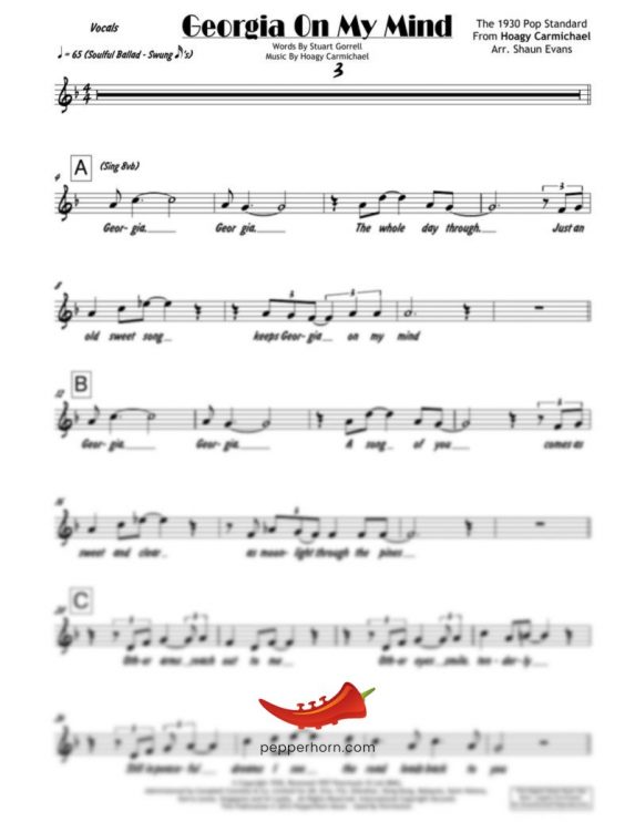 Georgia On My Mind (PepperHorn Standards) 4 Horn Trumpet II