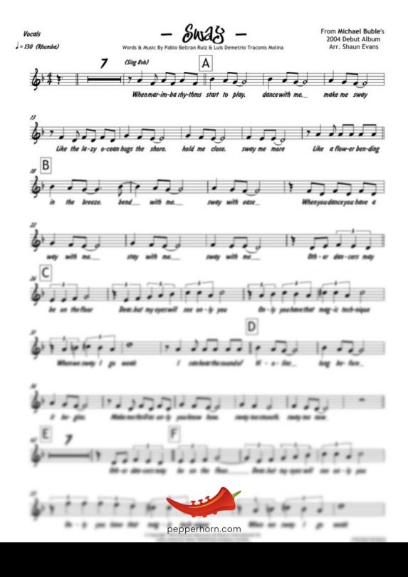 Sway (Michael Buble) 4 Horn Trumpet II