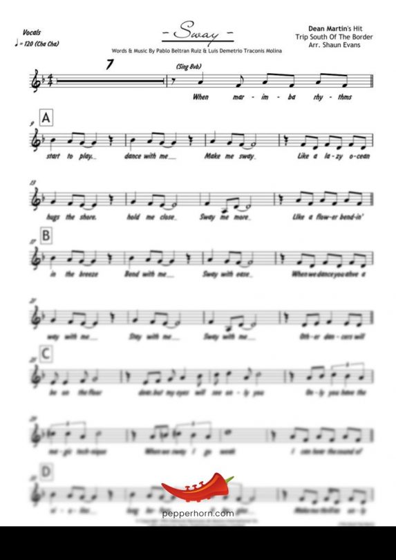 Sway (Dean Martin) 4 Horn Trumpet II