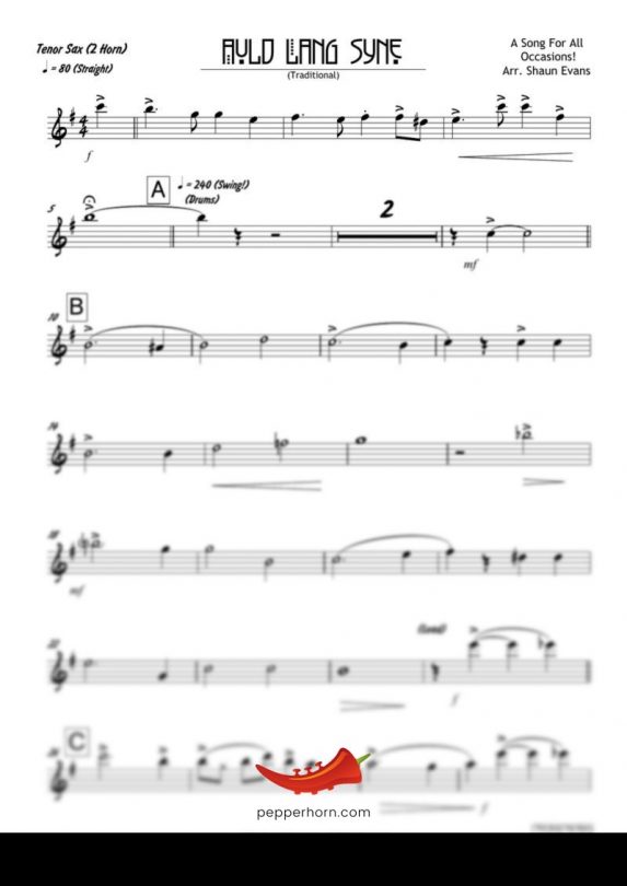 Auld Lang Syne (Free Chart) 2 Horn