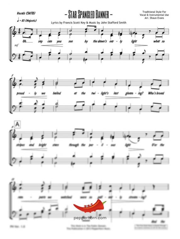 Star Spangled Banner (Traditional) SATB Choir
