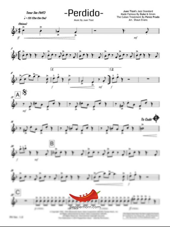 Perdido (Perez Prado) 4 Horn Trumpet II