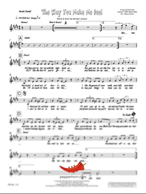 The Way You Make Me Feel (Michael Jackson) 4 Horn Trumpet II